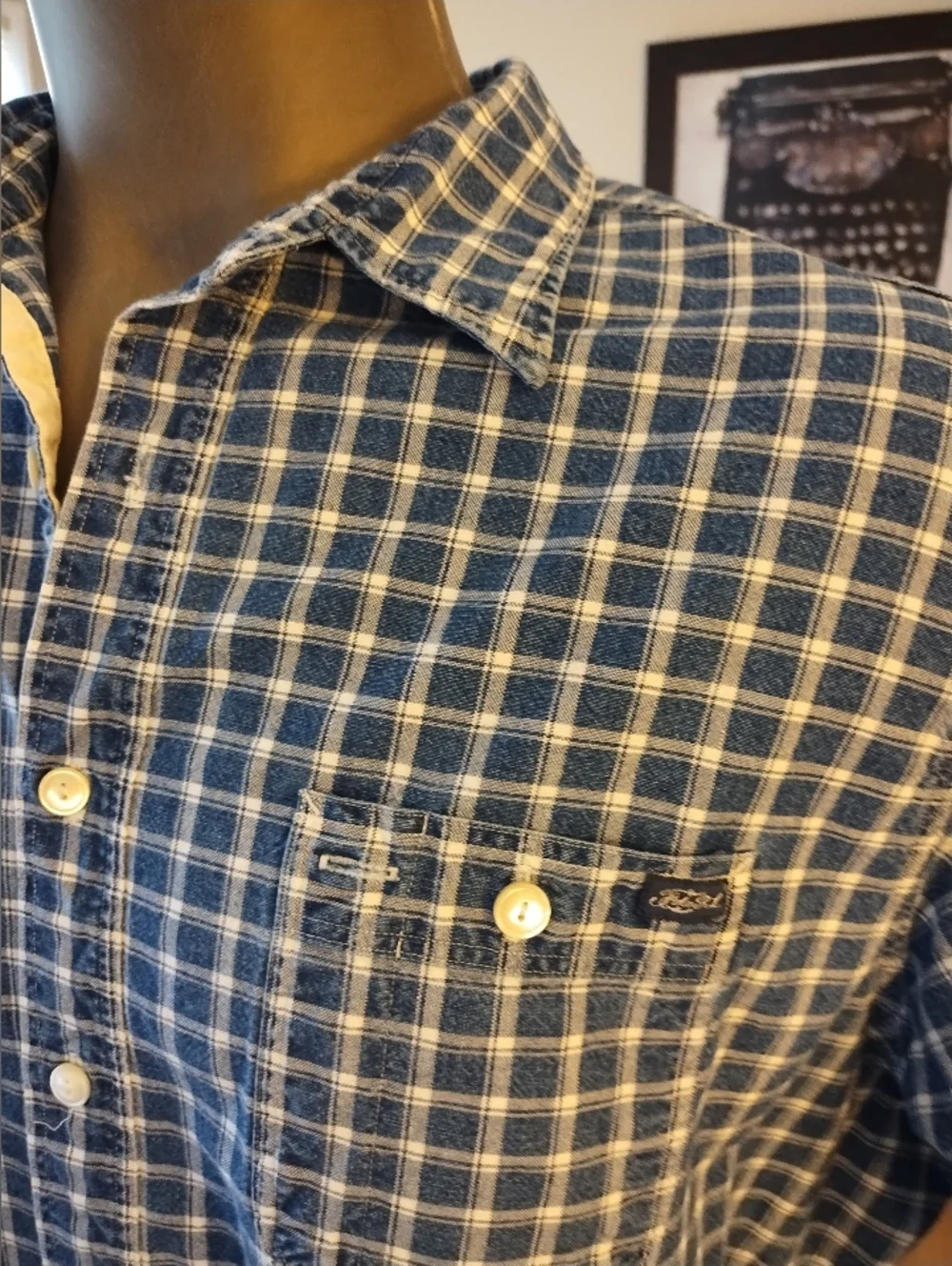 Polo By Ralph Lauren Short Sleeve Blue Check Button Front Shirt XXL / TTG